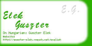 elek guszter business card